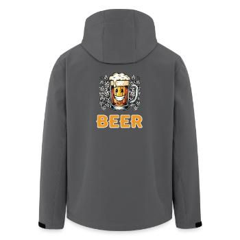 Happy beer glass with laughter - Men’s Recycled Softshell Jacket by Stanley/Stella - anthracite - Back - AI Model Male 185 light (185cm)