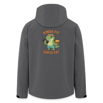 Kinda Fit Sorta Fat Drôle Gym Mignon Hippopotame Rétro - Veste softshell homme en polyester recyclé Stanley/Stella - charbon - Dos - AI Model Male 185 light (185cm)