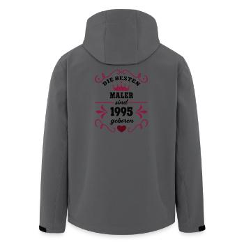 1995 Painter Birthday Colleague Work colleague - Men’s Recycled Softshell Jacket by Stanley/Stella - anthracite - Back - AI Model Male 185 light (185cm)