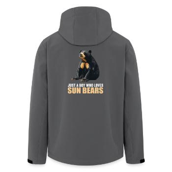 Sun Bear Malaienbär - Recycelte Männer Softshell-Jacke von Stanley/Stella - Anthrazit - Hinten - AI Model Male 185 light (185cm)