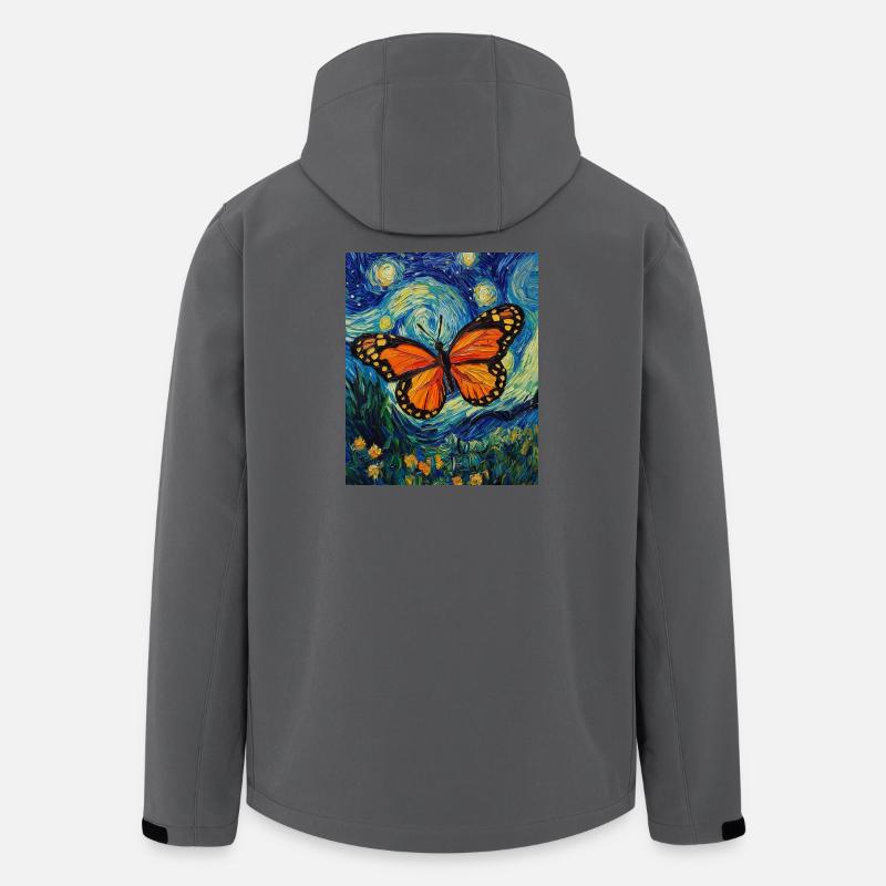 Schmetterling Van Gogh Style Starry - Recycelte Männer Softshell-Jacke von Stanley/Stella - Anthrazit