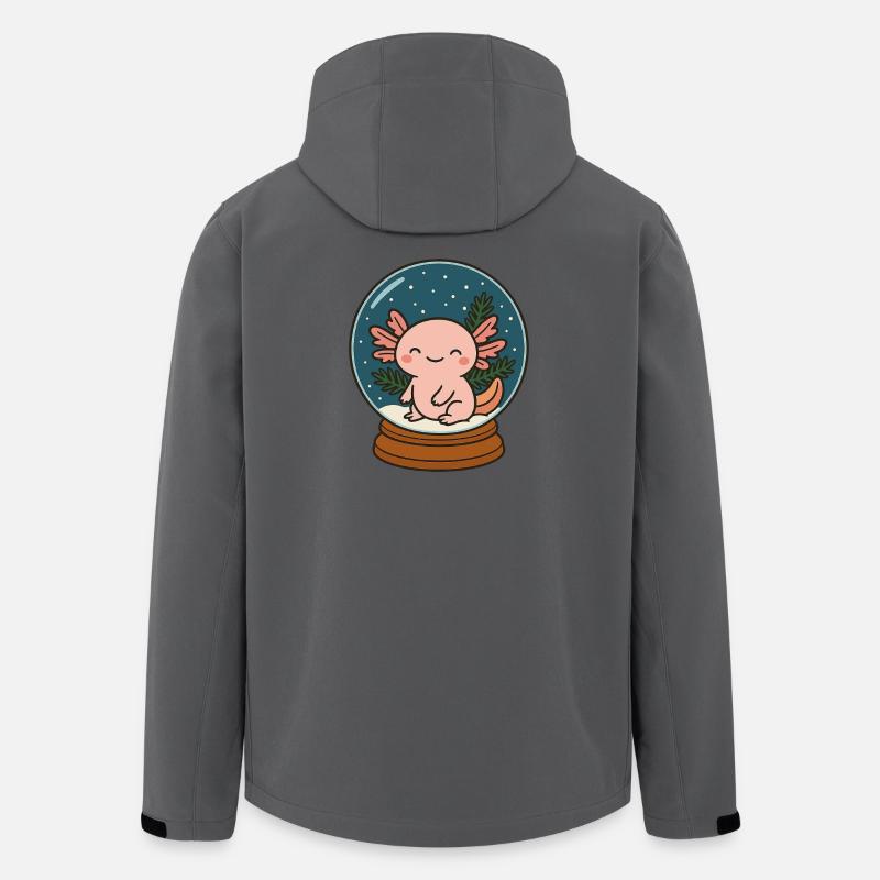 Axolotl in Schneekugel Weihnachten - Recycelte Männer Softshell-Jacke von Stanley/Stella - Anthrazit