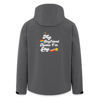 Rainbow Love Pride Erklärung - Recycelte Männer Softshell-Jacke von Stanley/Stella - Anthrazit - Hinten - AI Model Male 185 light (185cm)