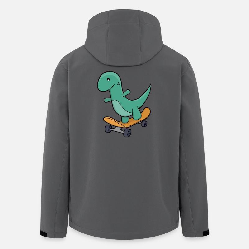 Dinosaure joueur sur skateboard - Veste softshell homme en polyester recyclé Stanley/Stella - charbon