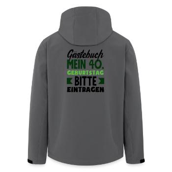 Funny 40th Birthday Gift Birthday Shirt - Men’s Recycled Softshell Jacket by Stanley/Stella - anthracite - Back - AI Model Male 185 light (185cm)