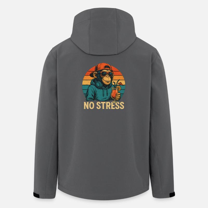 Pas de stress - Singe - Veste softshell homme en polyester recyclé Stanley/Stella - charbon