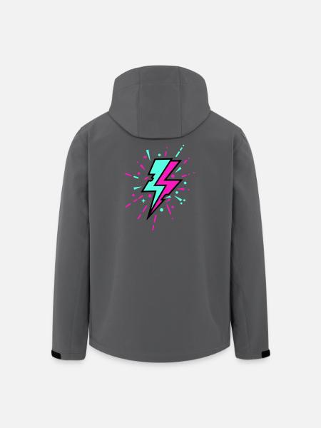 Retro Blitz bunten Stil - Recycelte Männer Softshell-Jacke von Stanley/Stella - Anthrazit