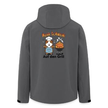 More pork! On the grill - Men’s Recycled Softshell Jacket by Stanley/Stella - anthracite - Back - AI Model Male 185 light (185cm)
