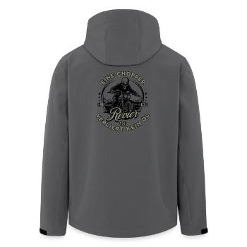 Motorrad Biker Chopper Skelett - Recycelte Männer Softshell-Jacke von Stanley/Stella - Anthrazit - Hinten - AI Model Male 185 light (185cm)