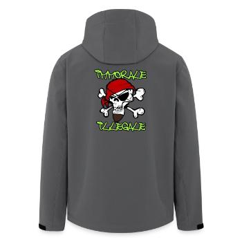 Skull Pirate TShirt Design - Men’s Recycled Softshell Jacket by Stanley/Stella - anthracite - Back - AI Model Male 185 light (185cm)