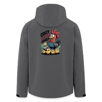 Famille Crazy Chicken - Veste softshell homme en polyester recyclé Stanley/Stella - charbon - Dos - AI Model Male 185 light (185cm)