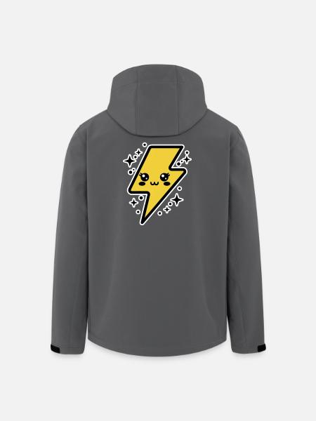 Entzückender Blitz mit Kawaii-Gesicht - Recycelte Männer Softshell-Jacke von Stanley/Stella - Anthrazit