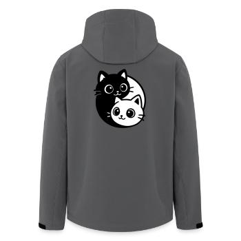 Ying Yang Katzenporträt  - Recycelte Männer Softshell-Jacke von Stanley/Stella - Anthrazit - Hinten - AI Model Male 185 light (185cm)