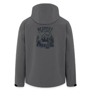 Respect the Locals Animals Forest - Men’s Recycled Softshell Jacket by Stanley/Stella - anthracite - Back - AI Model Male 185 light (185cm)
