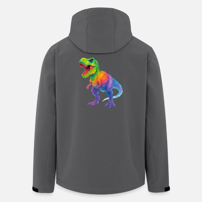 Bunter Dinosaurier mit Farbverlauf - Recycelte Männer Softshell-Jacke von Stanley/Stella - Anthrazit