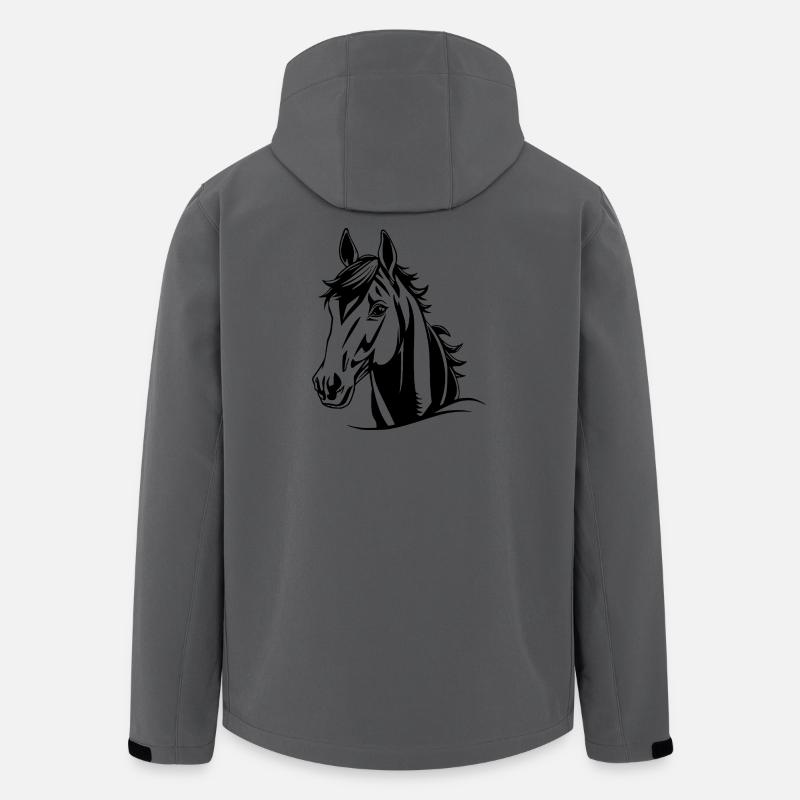 Cheval Chevaux Cadeau - Veste softshell homme en polyester recyclé Stanley/Stella - charbon