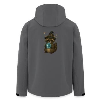 Mystischer Weihnachts Waschbär - Recycelte Männer Softshell-Jacke von Stanley/Stella - Anthrazit - Hinten - AI Model Male 185 light (185cm)