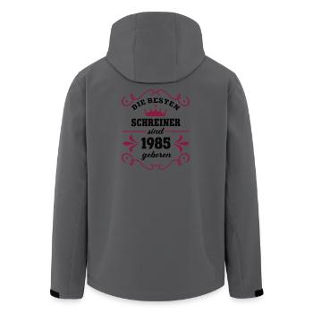 Carpenter Birthday Vintage 1985 Carpenter 85 - Men’s Recycled Softshell Jacket by Stanley/Stella - anthracite - Back - AI Model Male 185 light (185cm)