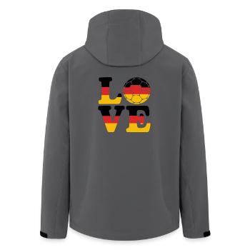 Love Football Germany Flag Motif - Men’s Recycled Softshell Jacket by Stanley/Stella - anthracite - Back - AI Model Male 185 light (185cm)