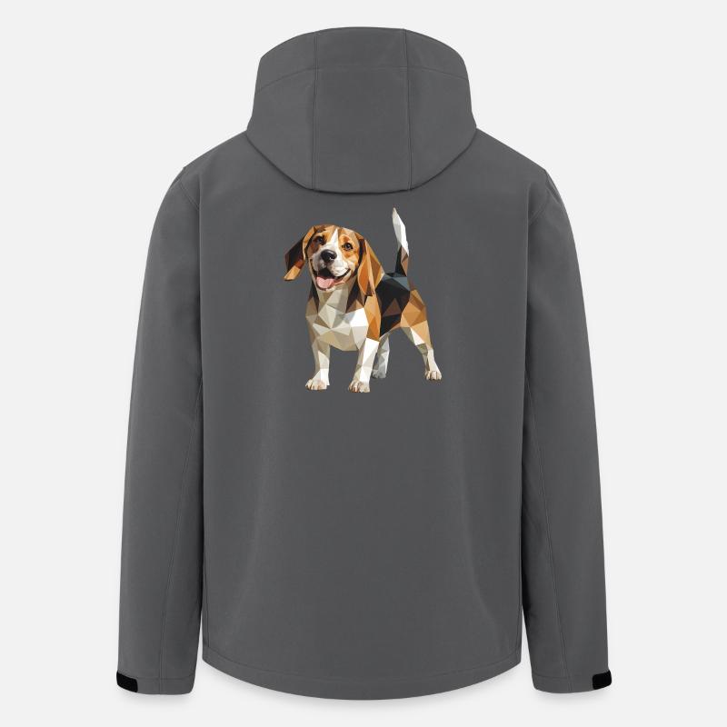 Beagle - Cooles Low Poly Logo - Recycelte Männer Softshell-Jacke von Stanley/Stella - Anthrazit