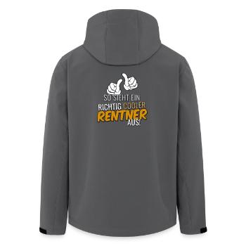 So sieht ein cooler Rentner aus - Recycelte Männer Softshell-Jacke von Stanley/Stella - Anthrazit - Hinten - AI Model Male 185 light (185cm)
