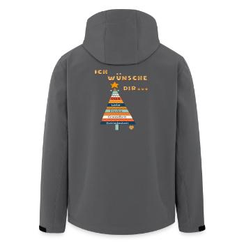Christmas Wish, Peace, Health, Happiness - Men’s Recycled Softshell Jacket by Stanley/Stella - anthracite - Back - AI Model Male 185 light (185cm)