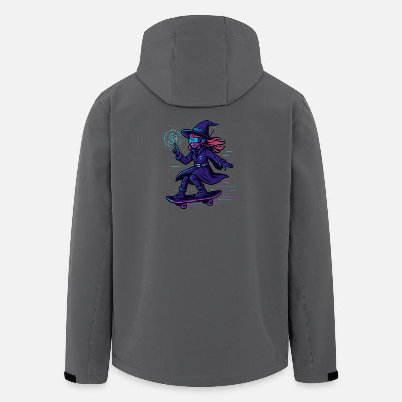 Neon witch sur le skateboard - Veste softshell homme en polyester recyclé Stanley/Stella - charbon
