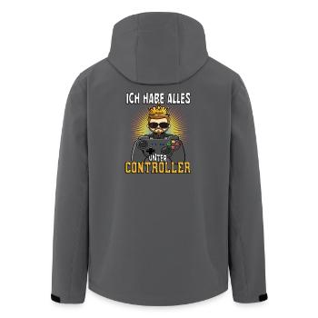 ich hab alles unter controller - könig zockt - Recycelte Männer Softshell-Jacke von Stanley/Stella - Anthrazit - Hinten - AI Model Male 185 light (185cm)