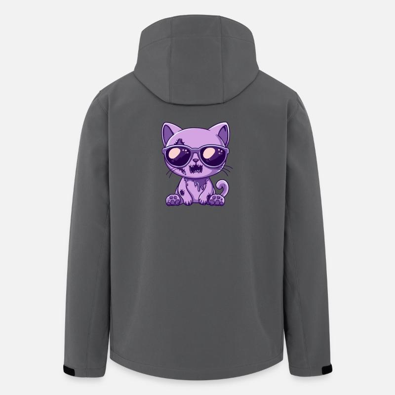 Katze Halloween - Recycelte Männer Softshell-Jacke von Stanley/Stella - Anthrazit