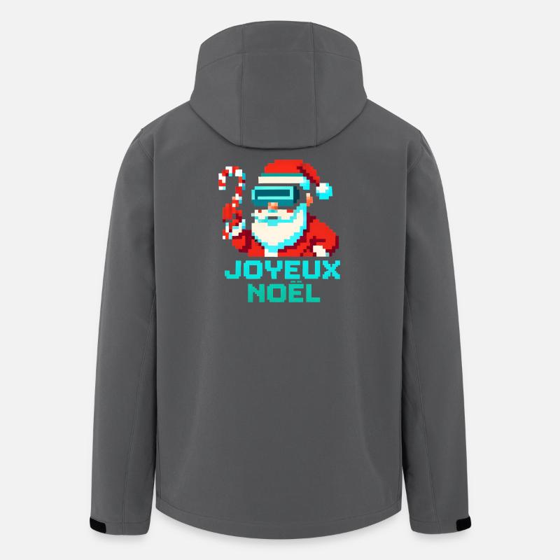 Santa Pixel VR Joyeux Noël - Veste softshell homme en polyester recyclé Stanley/Stella - charbon