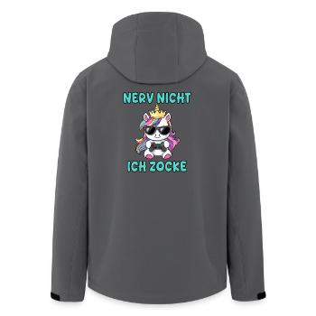 Annoying Not I Gamble - Einhorn Gaming - Men’s Recycled Softshell Jacket by Stanley/Stella - anthracite - Back - AI Model Male 185 light (185cm)
