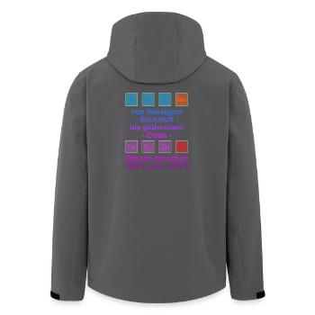 Dicton universitaire « on temperature » cadeau, étudiants - Veste softshell homme en polyester recyclé Stanley/Stella - charbon - Dos - AI Model Male 185 light (185cm)