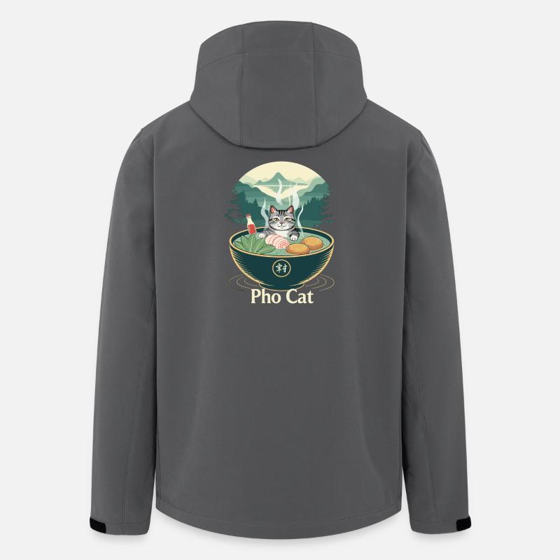 Pho Cat im Ramenbecher - Recycelte Männer Softshell-Jacke von Stanley/Stella - Anthrazit