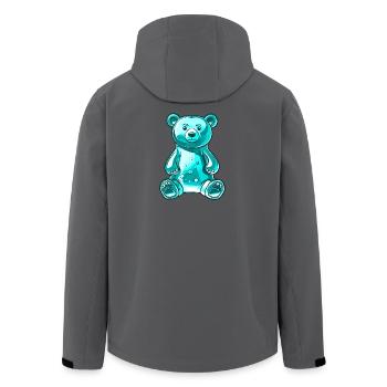 Gummibär Türkis - Recycelte Männer Softshell-Jacke von Stanley/Stella - Anthrazit - Hinten - AI Model Male 185 light (185cm)