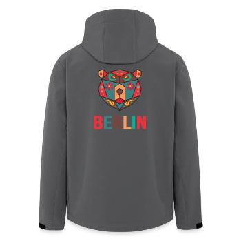 Berlin is my city – Colorful Berlin Design - Men’s Recycled Softshell Jacket by Stanley/Stella - anthracite - Back - AI Model Male 185 light (185cm)
