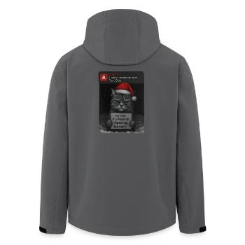 Cat Christmas with funny saying cats - Men’s Recycled Softshell Jacket by Stanley/Stella - anthracite - Back - AI Model Male 185 light (185cm)
