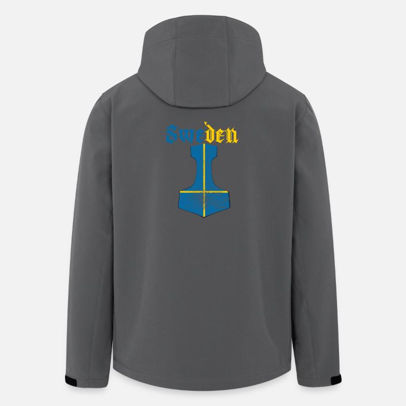 Schweden Flagge – Mjölnir Thorhammer Design - Recycelte Männer Softshell-Jacke von Stanley/Stella - Anthrazit