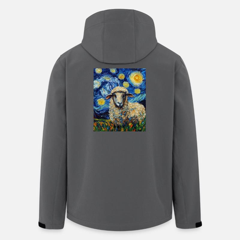 Sheep Van Gogh Style Starry Night - Men’s Recycled Softshell Jacket by Stanley/Stella - anthracite