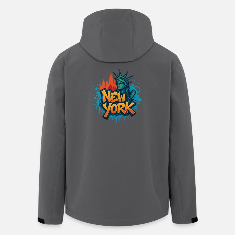 New York Graffiti Skyline - Men’s Recycled Softshell Jacket by Stanley/Stella - anthracite