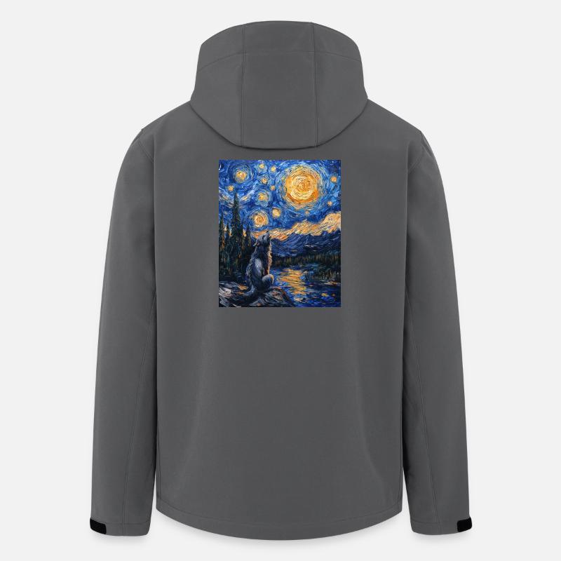 Wolf Van Gogh Style - Recycelte Männer Softshell-Jacke von Stanley/Stella - Anthrazit