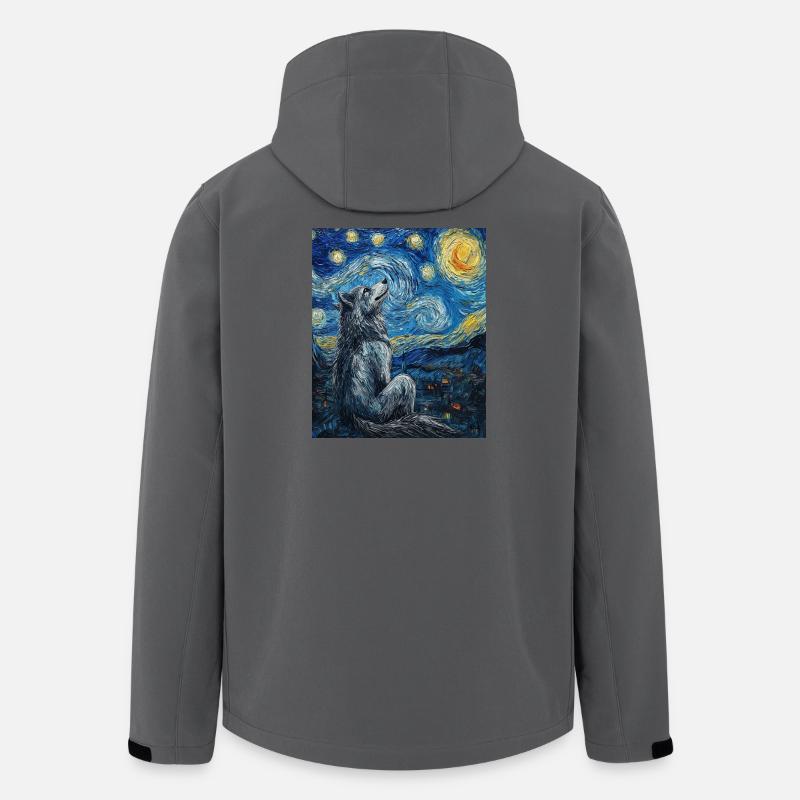 Wolf Van Gogh Style - Recycelte Männer Softshell-Jacke von Stanley/Stella - Anthrazit
