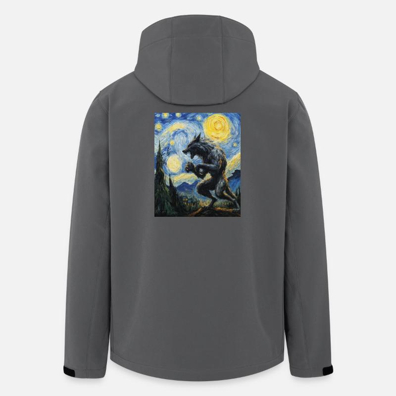 Werwolf Wolf Van Gogh Style - Recycelte Männer Softshell-Jacke von Stanley/Stella - Anthrazit