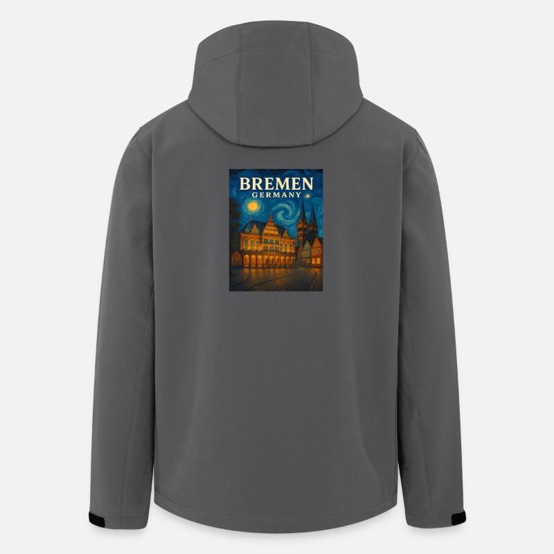 Lumière nocturne de Brême Horizon - Veste softshell homme en polyester recyclé Stanley/Stella - charbon