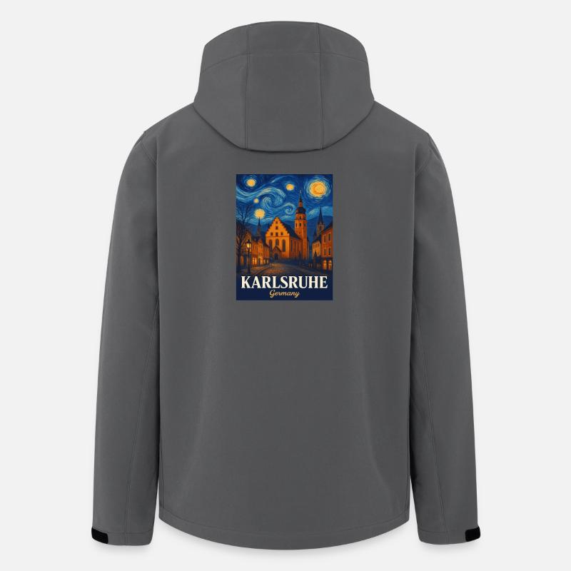 Karlsruhe Sternenstadt Malstil - Recycelte Männer Softshell-Jacke von Stanley/Stella - Anthrazit