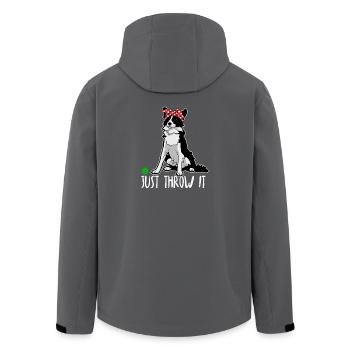Il suffit de le lancer border collie chien mamans et papas - Veste softshell homme en polyester recyclé Stanley/Stella - charbon - Dos - AI Model Male 185 light (185cm)