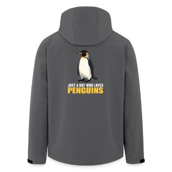 Pinguine Pinguin - Recycelte Männer Softshell-Jacke von Stanley/Stella - Anthrazit - Hinten - AI Model Male 185 light (185cm)