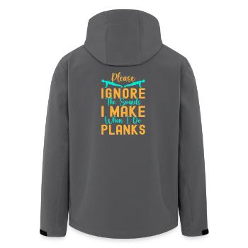 Fitness Fanatics Ignore The Sounds Make Planks - Recycelte Männer Softshell-Jacke von Stanley/Stella - Anthrazit - Hinten - AI Model Male 185 light (185cm)