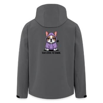 Trop froid pour aboyer : style bouledogue décontracté - Veste softshell homme en polyester recyclé Stanley/Stella - charbon - Dos - AI Model Male 185 light (185cm)