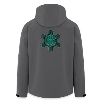 Fractal Evolution Experience Yoga Meditation Goa - Men’s Recycled Softshell Jacket by Stanley/Stella - anthracite - Back - AI Model Male 185 light (185cm)