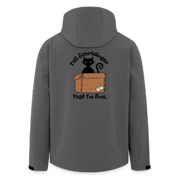 Schroedinger Katze - Cartoon Paradox Box - Recycelte Männer Softshell-Jacke von Stanley/Stella - Anthrazit - Hinten - AI Model Male 185 light (185cm)
